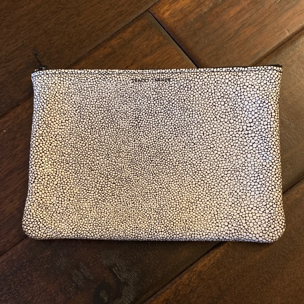 Tracey Tanner Textured Black and White Zip Pouch/Clutch